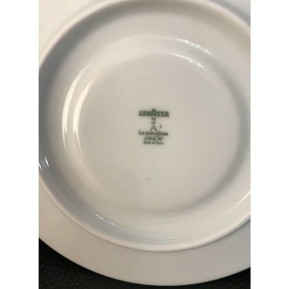 LAVAZZA COFFEE White Black Americano Mug Cup Saucer 10oz Marked IPA Italy - Picture 4 of 4